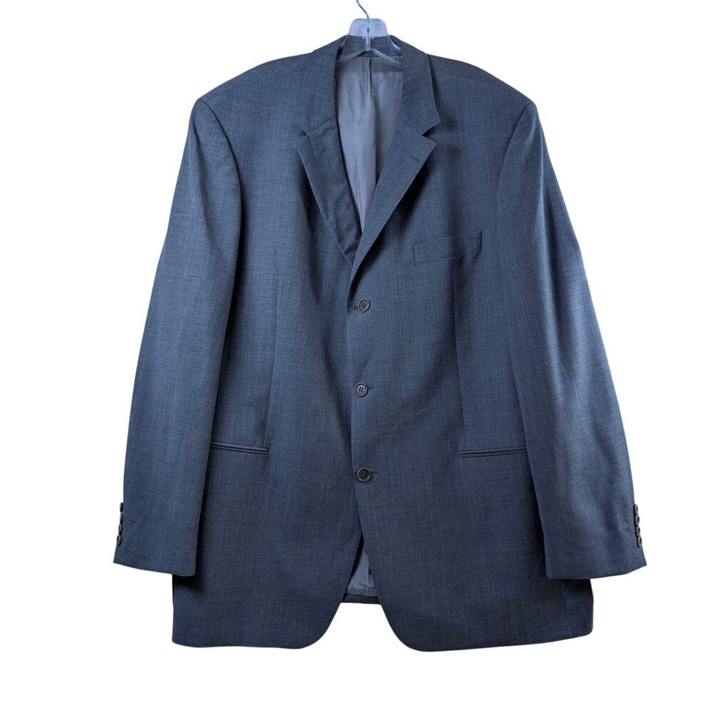 Hugo Boss 3 Button Suit Jacket Mens 48R Gray Stretch Blazer